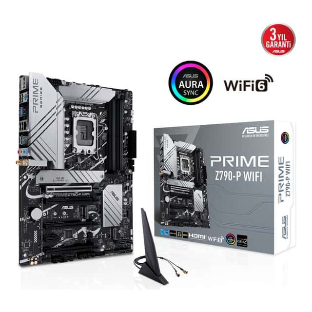 ASUS PRIME Z790-P WIFI LGA1700 DDR5 7200 DP HDMI 3xM2 USB3.2 AX WiFi+BT AURA ATX