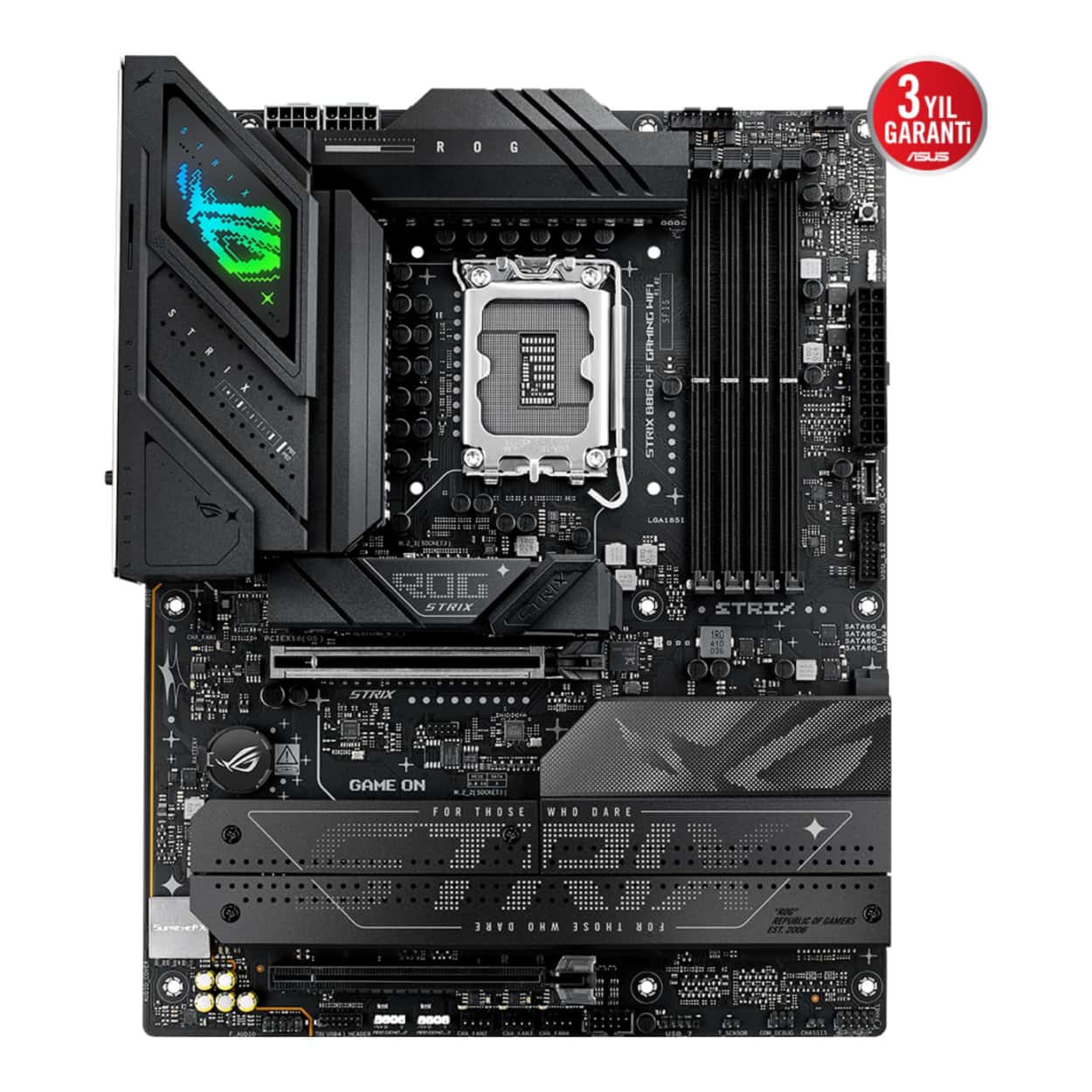 ASUS ROG STRIX B860-F GAMING WIFI LGA1851 DDR5 9066 WiFi 7+BT AURA RGB 2.5Gbit L - Görsel 2