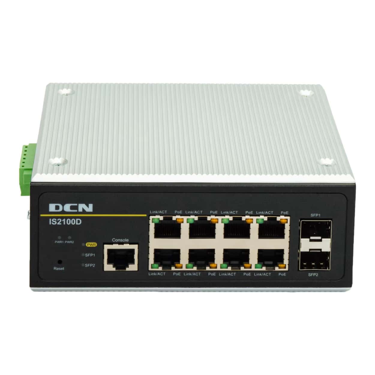 DCN IS2100D-2GF8GT-P 8GE PoE 1xSFP Endüstriyel Switch (Güç Kaynağı Dahil) - Görsel 2