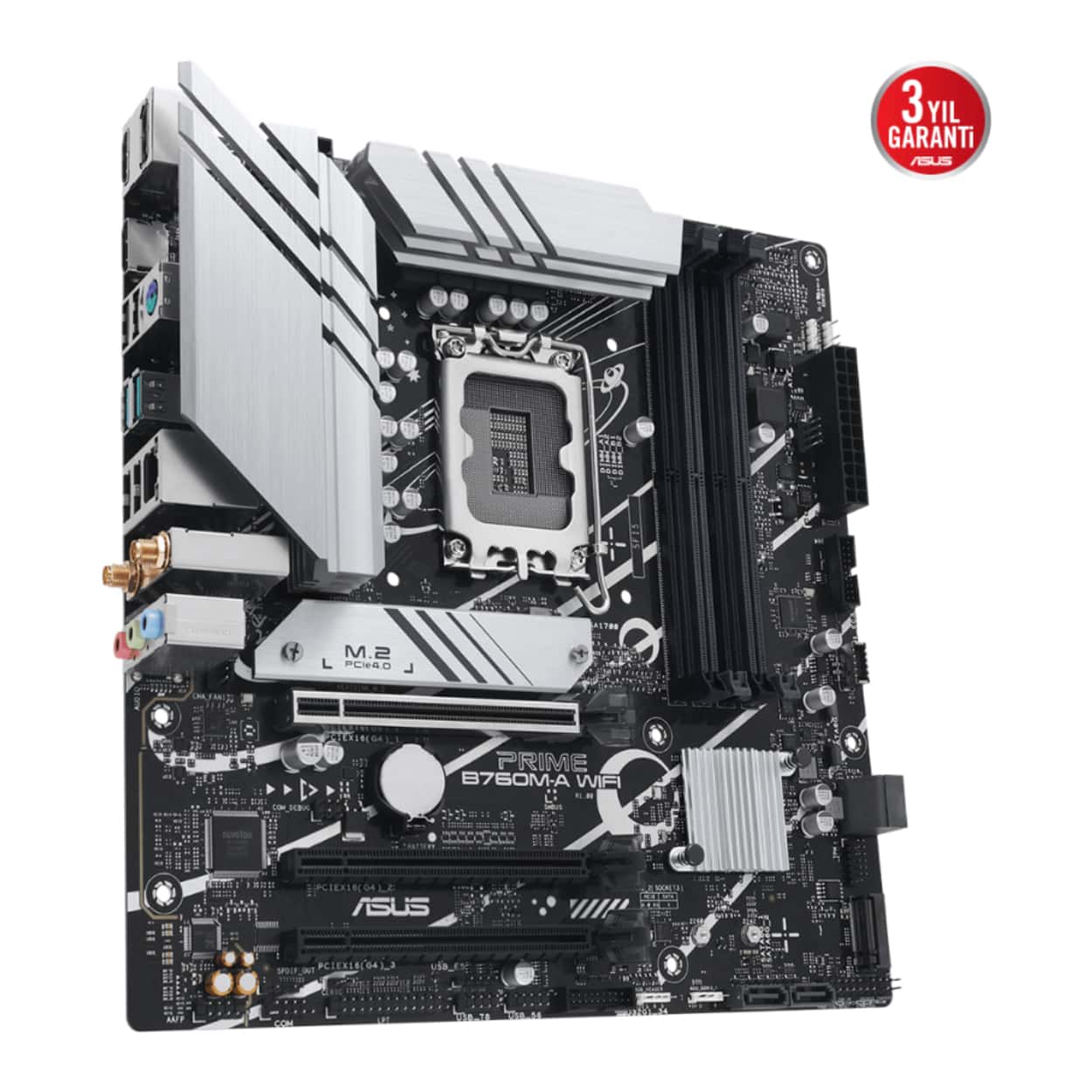ASUS PRIME B760M-A WIFI Intel B760 LGA1700 DDR5 7200 HDMI VGA 2x M2 USB3.2 AX Wi - Görsel 4