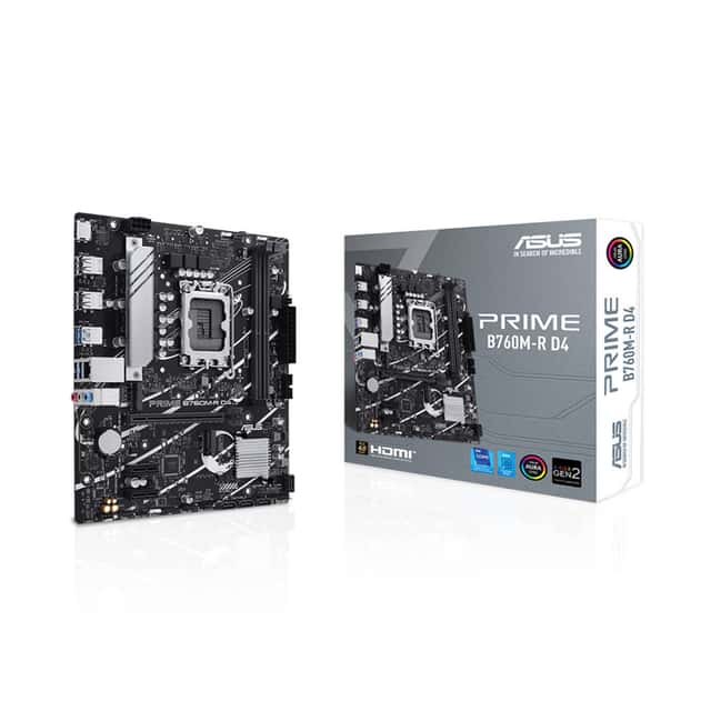ASUS PRIME B760M-R D4 INTEL B760 LGA1700 DDR4 5333 HDMI 2x M2 USB3.2 AURA RG