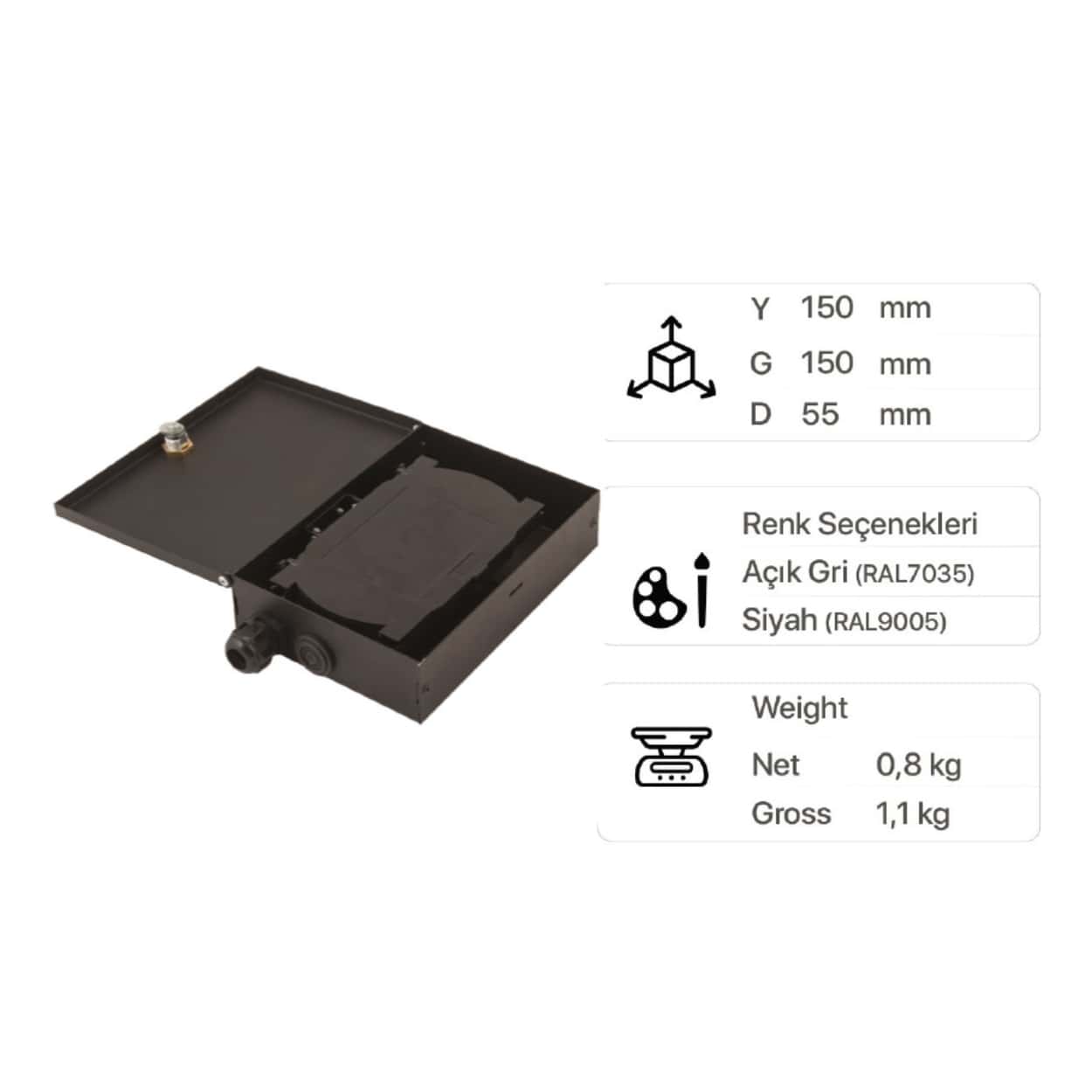 Erat Fiber 6 Port SC DX Small Duvar Tipi Fiber Panel - Görsel 2