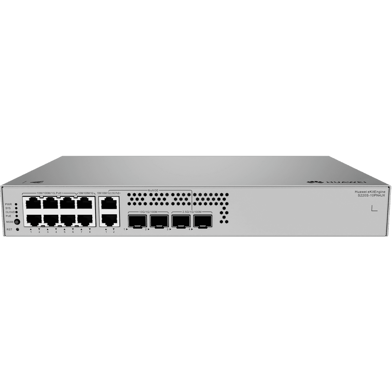 HUAWEI eKitEngine S220S-10PN4JX 6xGE 2x2,5G PoE+ 128W, 2GE, 2x 2,5G + 2x10G SFP - Görsel 1