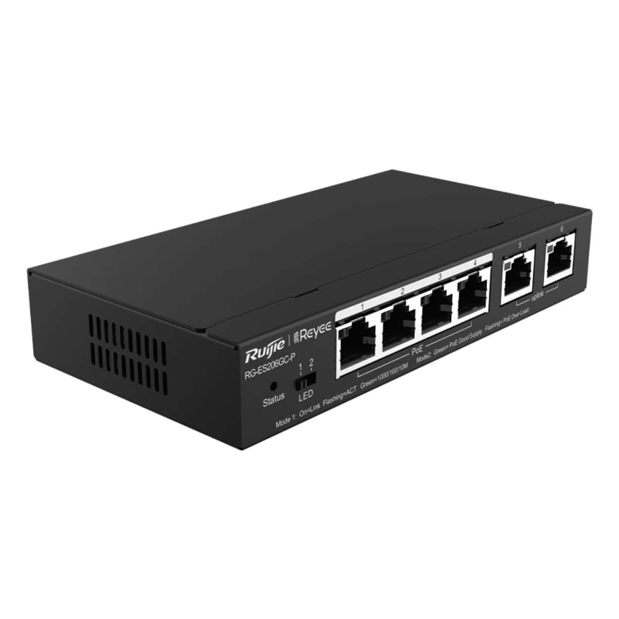 RUIJIE REYEE RG-ES206GC-P 4GE Port 54W PoE+, 2GE Uplink Yönetilebilir Switch - Görsel 4