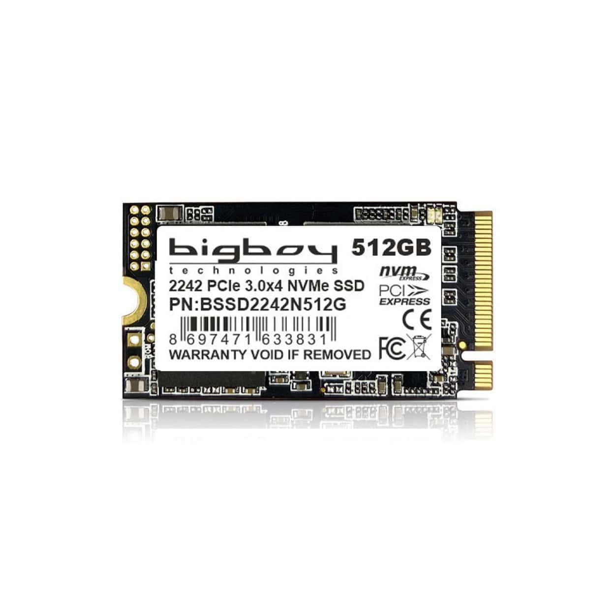 Bigboy 512GB 22x42mm PCIe 3.0 x4 M.2 NVMe 2500/1800  Notebook SSD - Görsel 1