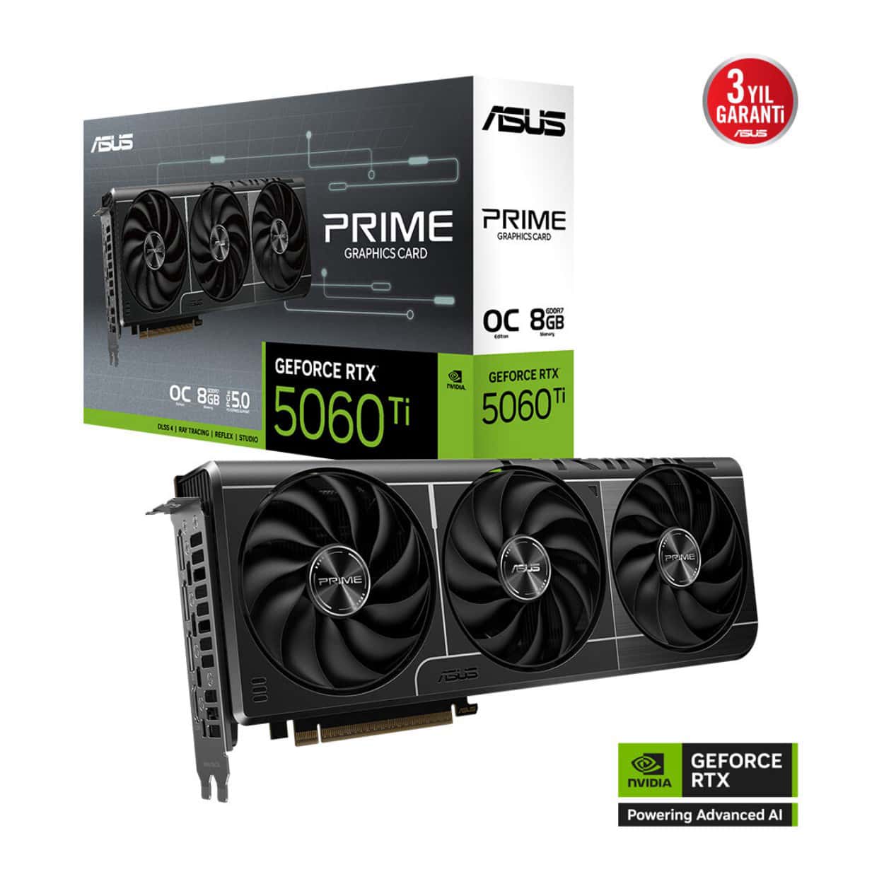 8 GB ASUS PRIME-RTX5060TI-O8G RTX 5060TI GDDR7 128Bit OC Ekran Kartı - Görsel 1