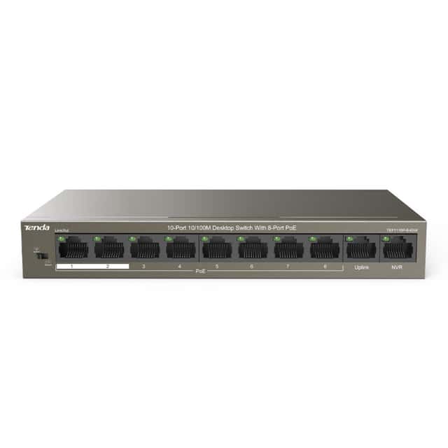 TENDA TEF1110P-8-63W 8FE PoE Port (58W), 2FE Uplink Desktop Switch