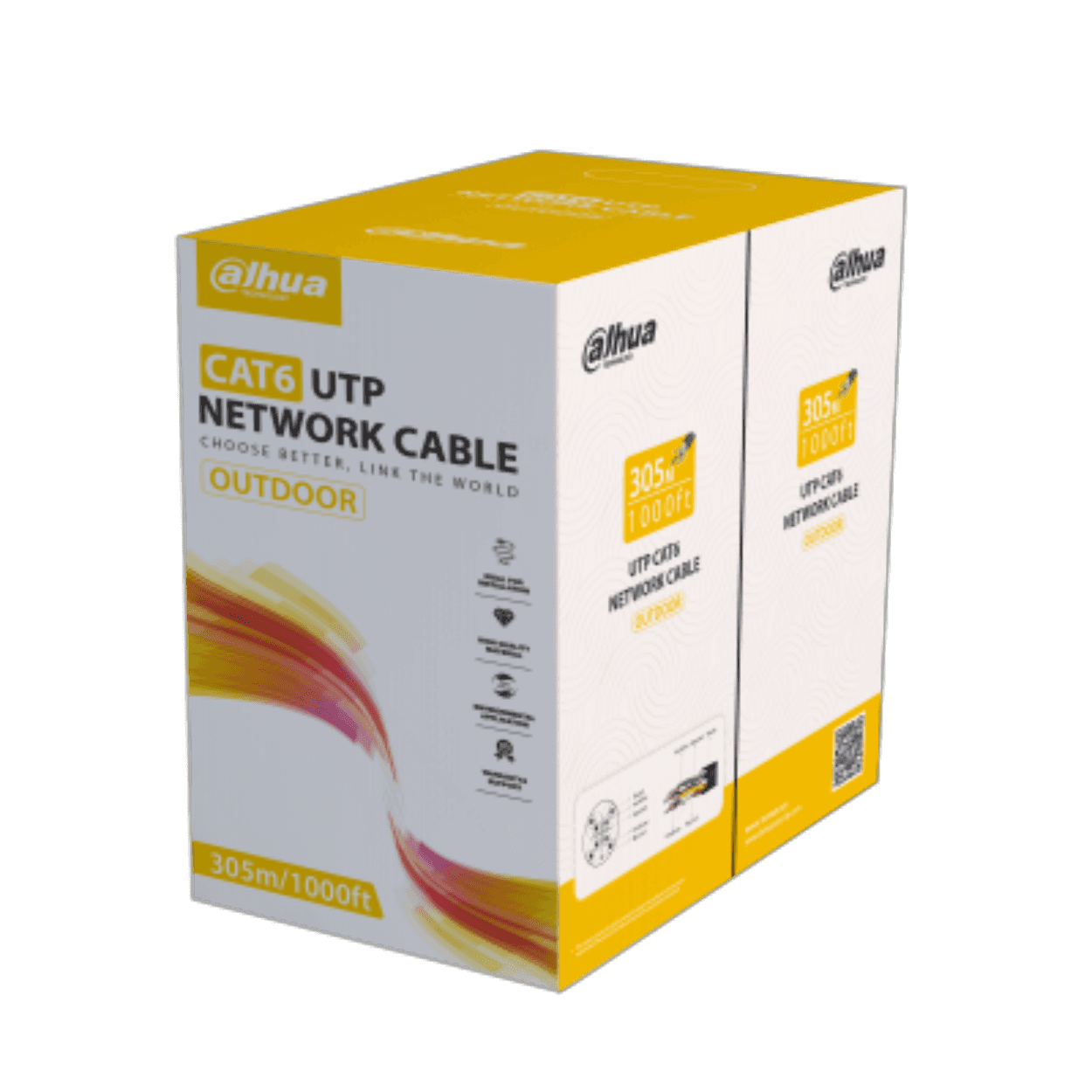 DAHUA PFM920-6UN 305m Cat6 OUTDOOR U/UTP 0.53mm (%100 BAKIR ) KABLO - Görsel 1