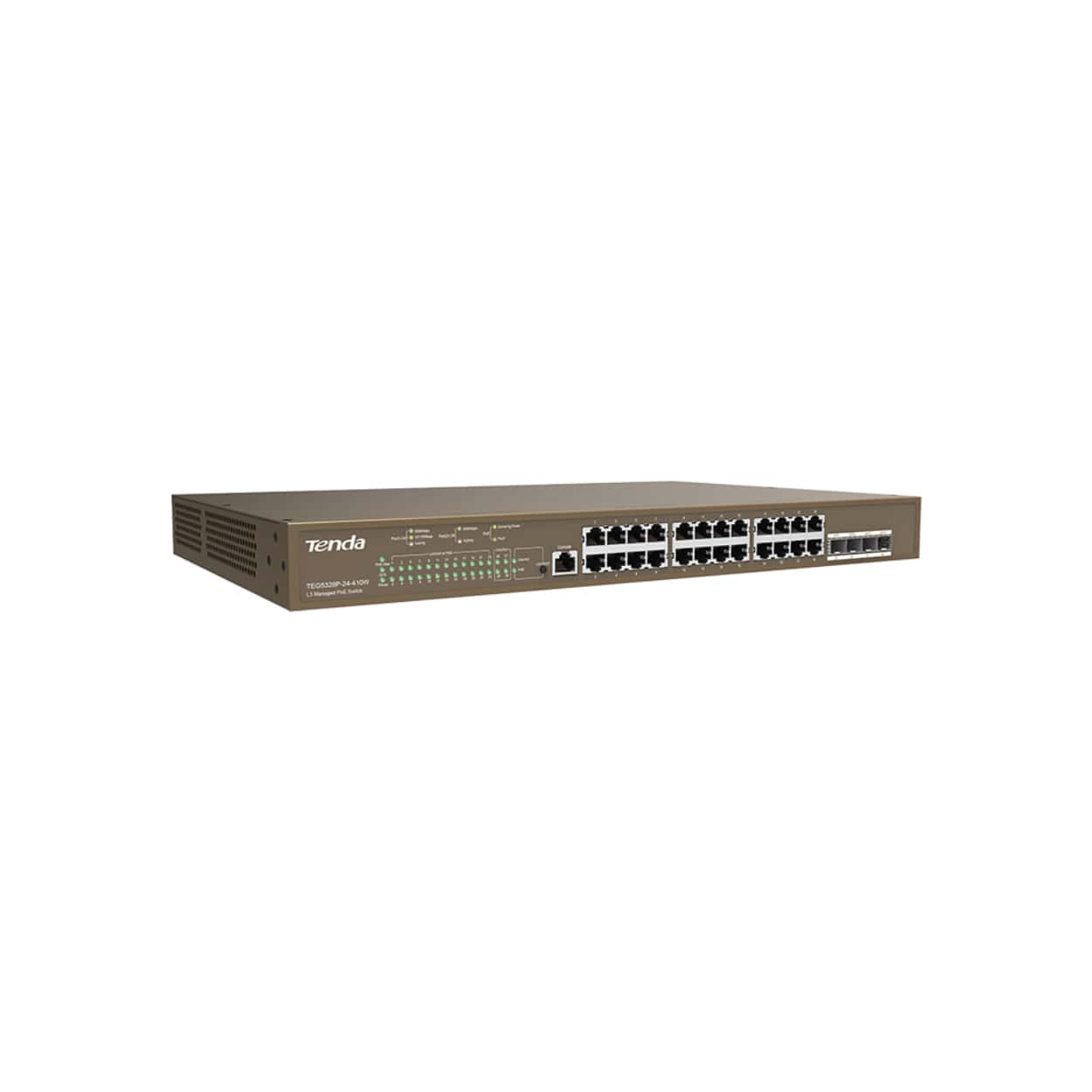 TENDA TEG5328P-24-410W 24GE PoE Port (370W), 4xSFP L3 Yönetilebilir Switch - Görsel 2
