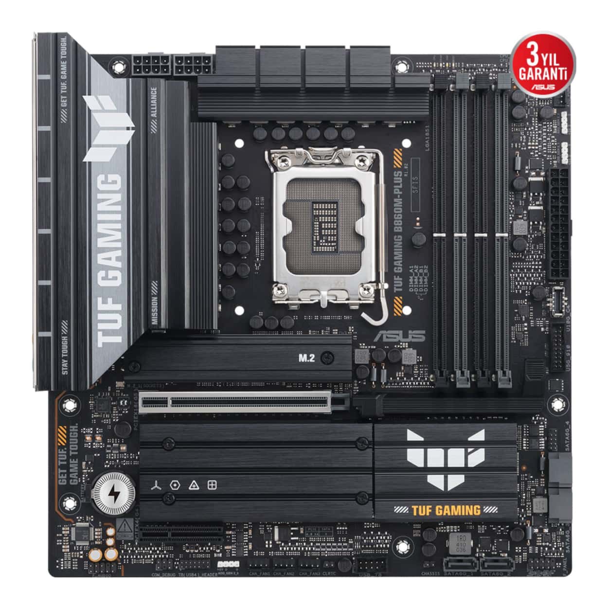ASUS TUF GAMING B860M-PLUS LGA1851 DDR5 8800 Type-C 3x M2 AURA RGB 2.5Gbit LAN m - Görsel 2