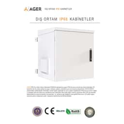 AGER Tek Cidar  16U W=600mm D=450mm 19'' IP66 Outdoor Duvar Tipi Kabinet - Küçük Görsel 1