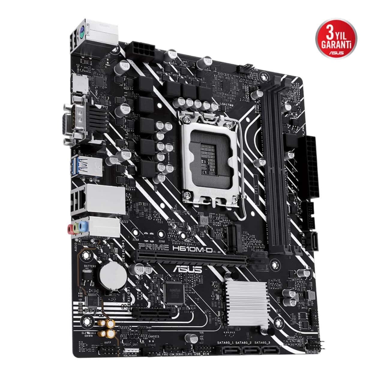 ASUS PRIME H610M-D Intel H610 LGA1700 DDR5 5600 HDMI VGA M2 USB3.2 COM mATX 96GB - Görsel 5