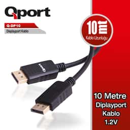 QPORT 10M DISPLAY KABLO 1.2V (YENİ VERSİYON EKRAN KARTLARI İLE UYUMLU) (Q-DP10) - Küçük Görsel 1