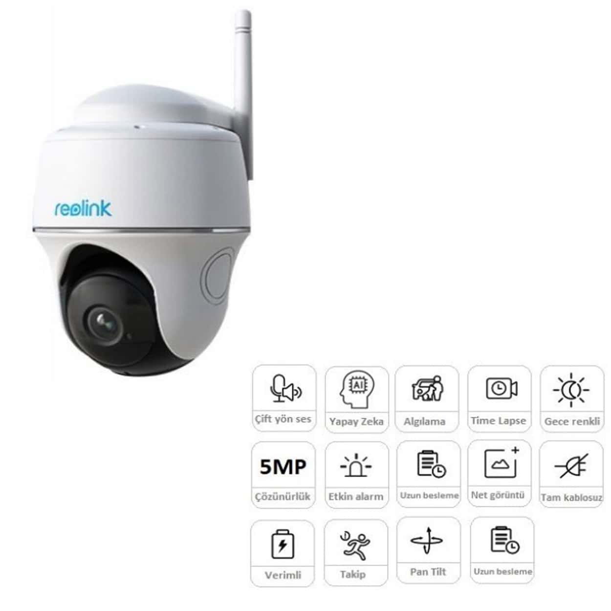 REOLINK ARGUS PT 5MP  WiFi PT Kamera - Görsel 1