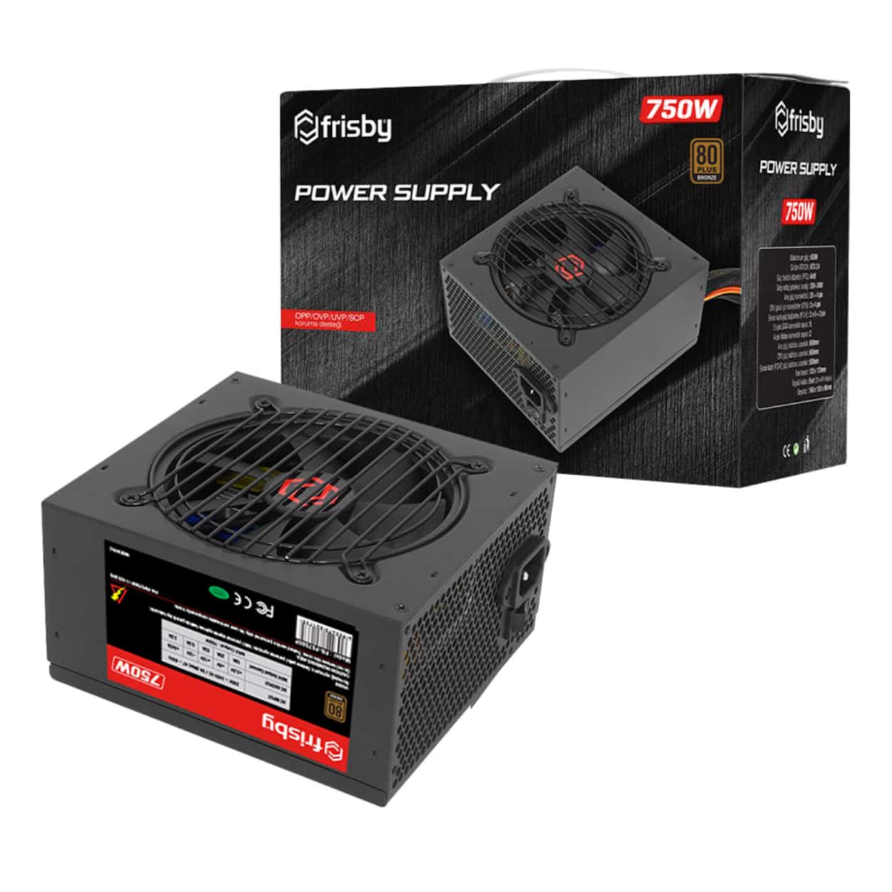 FRISBY FR-PS7580P 750W 80+ BRONZE POWER SUPPLY - Görsel 5