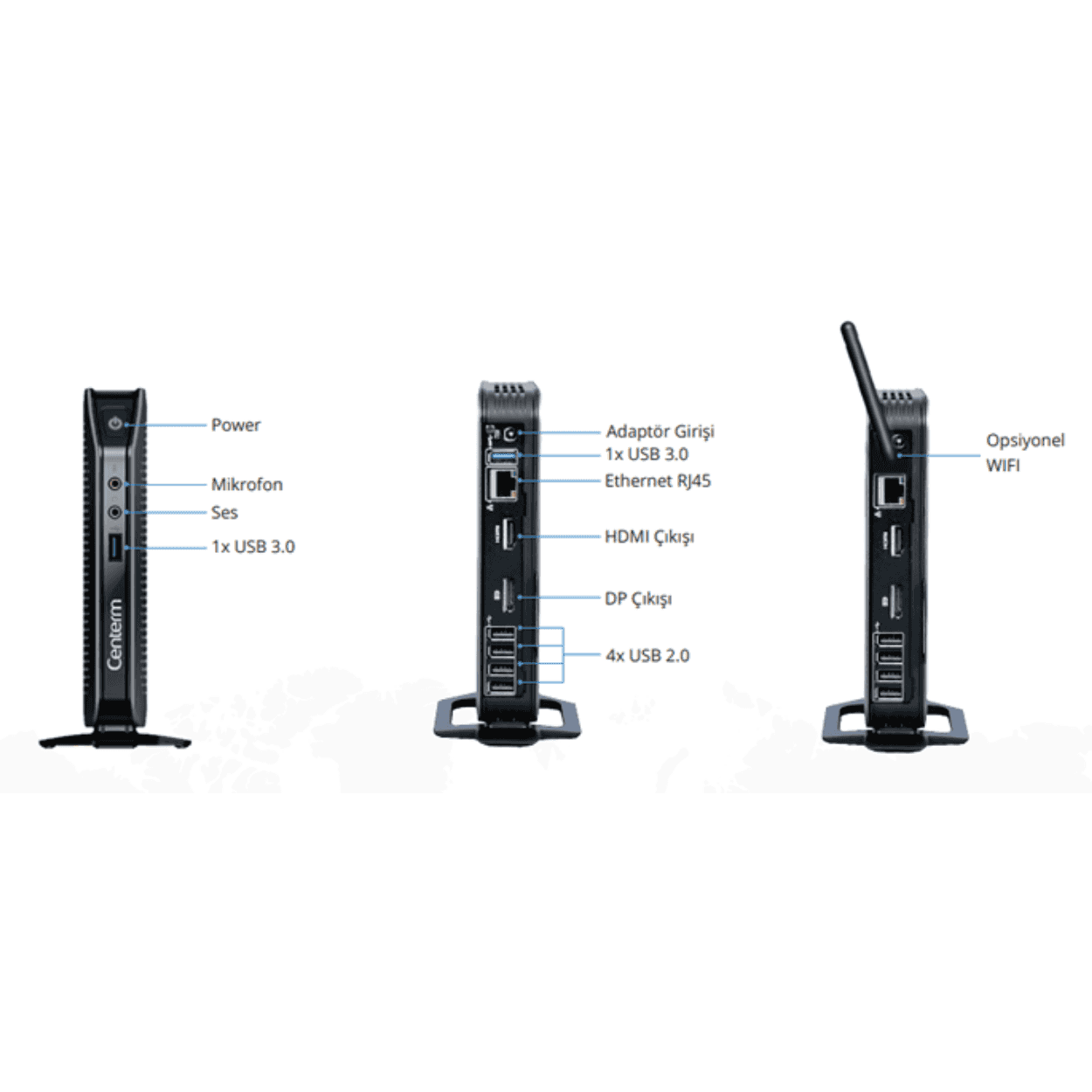 CENTERM F620-Z8120 8GB Ram, 120GB SSD Thin Client - Görsel 4
