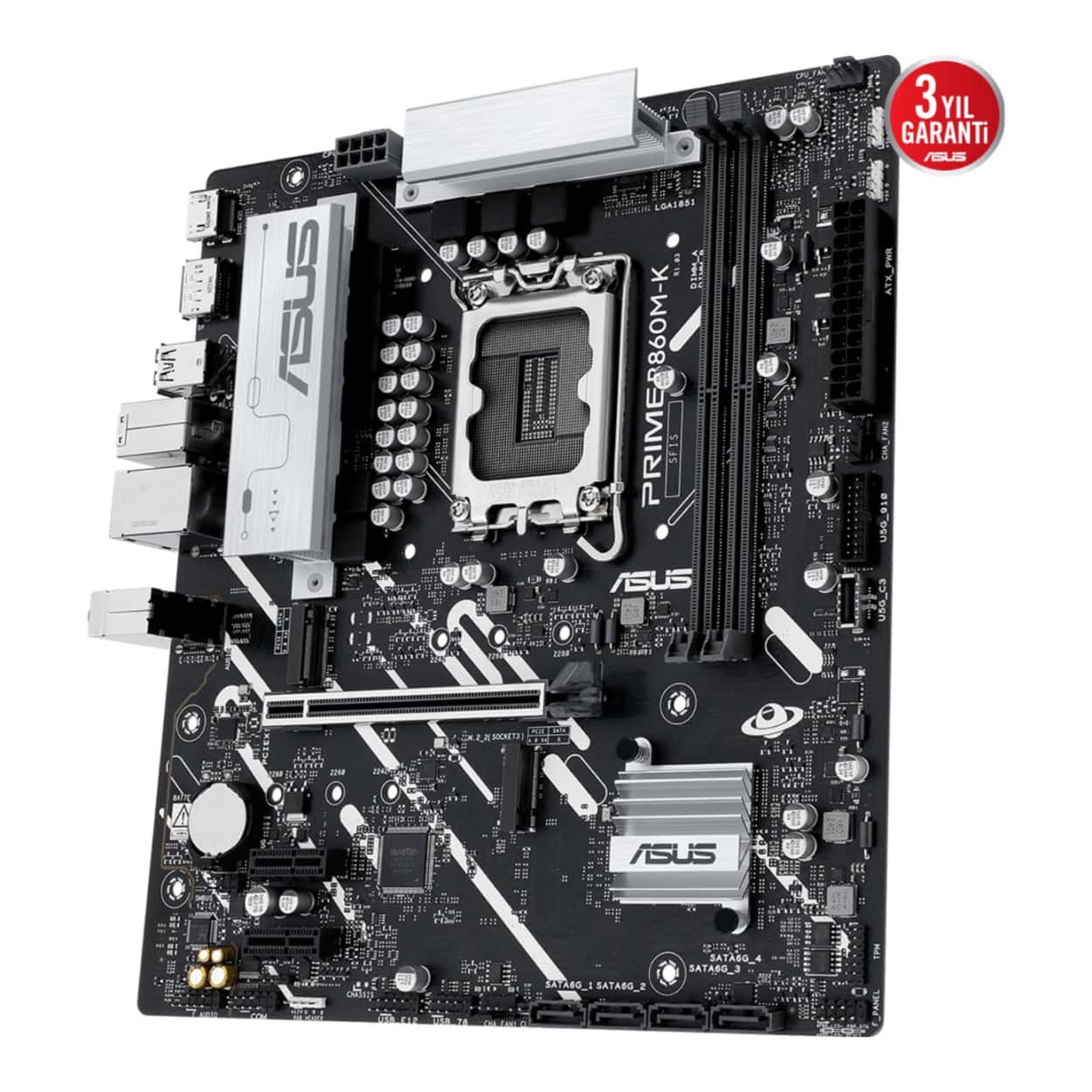ASUS PRIME B860M-K Intel B860 LGA1851 DDR5 8800 Çift M2 AURA RGB 2.5Gbit LAN mAT - Görsel 3