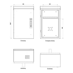 AGER MİNİMOBESE 400x250x600 ÇİFT CİDARLI OUTDOOR KABİNET+DİREK MONTAJ KİTİ - Küçük Görsel 2