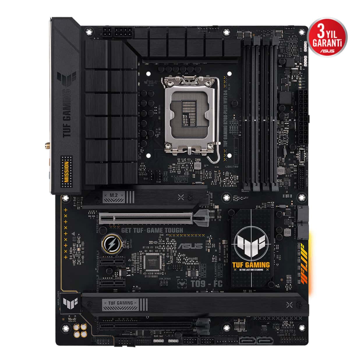 ASUS TUF GAMING B760-PLUS WIFI D4 Intel B760 LGA1700 DDR4 5333 DP HDMI 3x M2 USB - Görsel 2