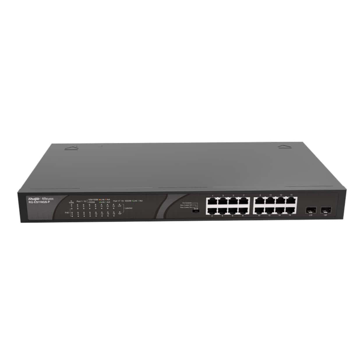 RUIJIE REYEE RG-ES118GS-P 16GE Port 247W Poe,  2GE SFP Uplink Rackmount Switch - Görsel 2