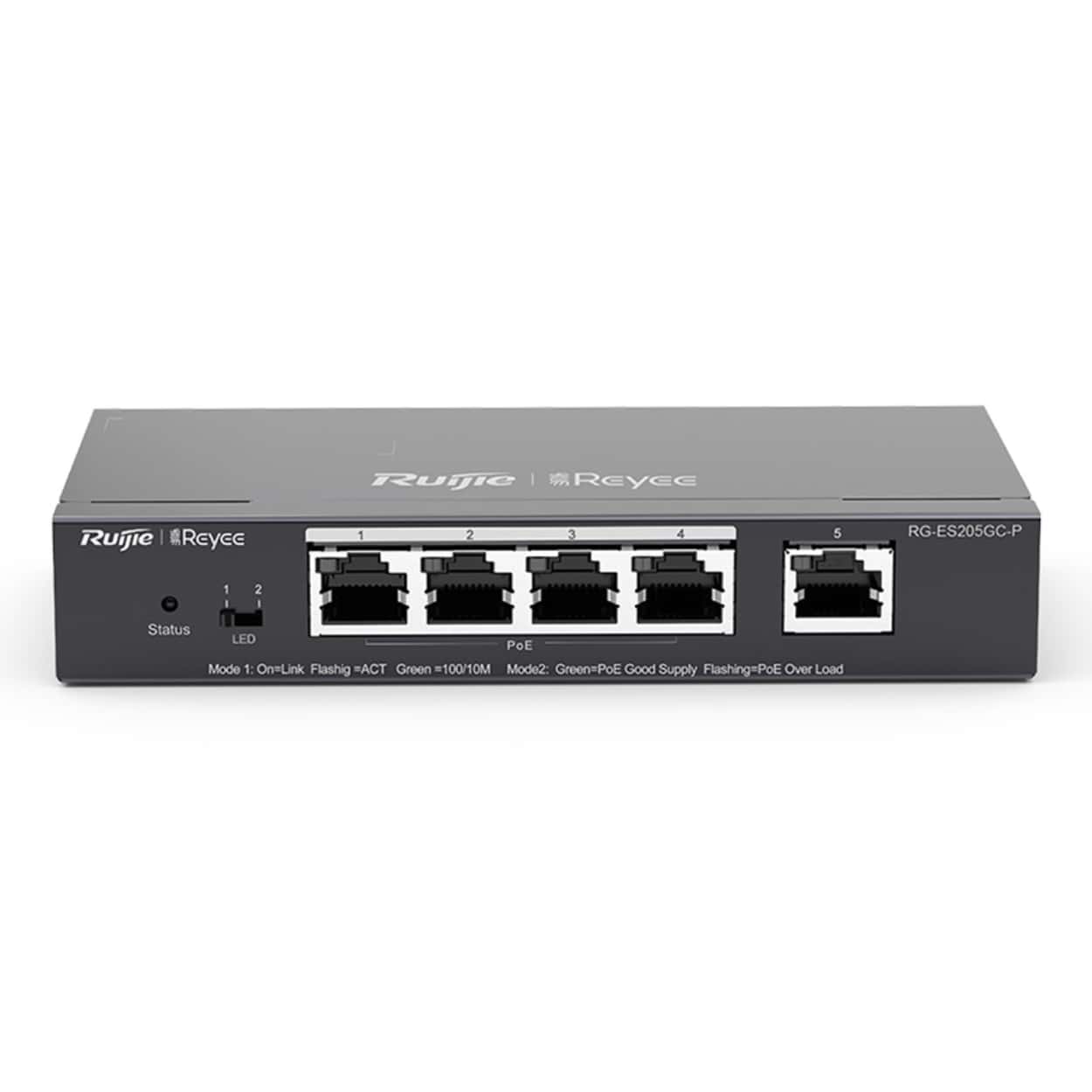 RUIJIE REYEE RG-ES205GC-P 4GE 54W Poe+,1GE Uplink L2 Yönetilebilir Switch - Görsel 2