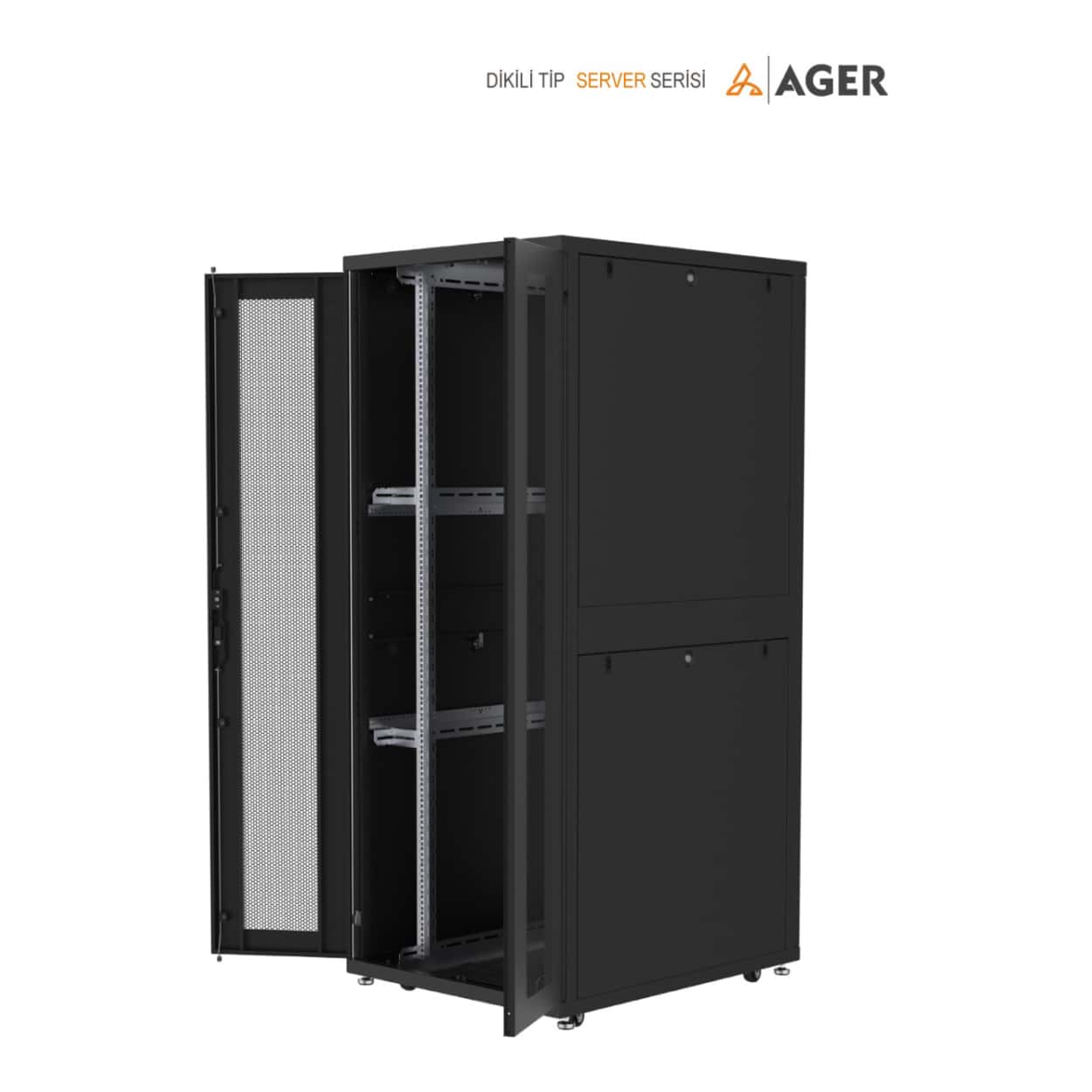 AGER Server Serisi 26U W=600mm D=1000mm 19''  Dikili Tip Kabinet - Görsel 1