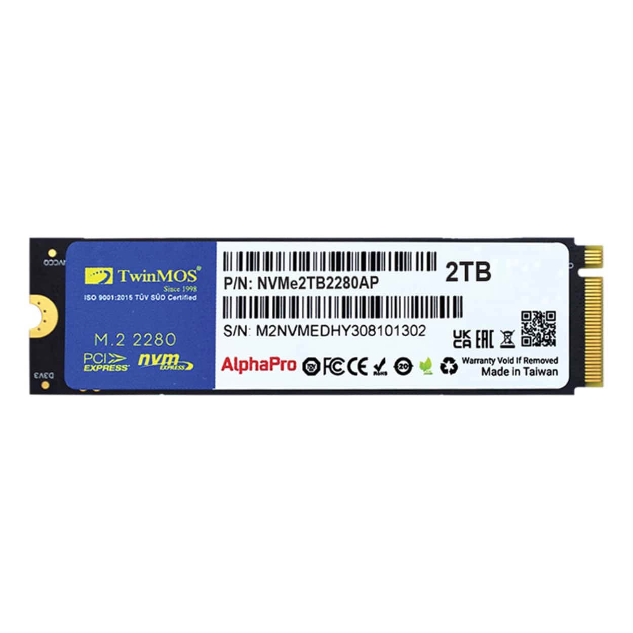 TwinMOS 2TB M.2 PCIe Gen3 NVMe (3600-3250Mb/s) TLC 3DNAND - Görsel 1