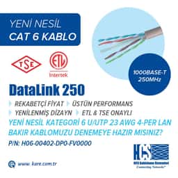 HCS U/UTP CAT6 LSOH GRI 500m Makara 23AWG 4x2x23# - Küçük Görsel 2