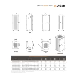 AGER Server Serisi 42U W=800mm D=1000mm 19''  Dikili Tip Kabinet - Küçük Görsel 4