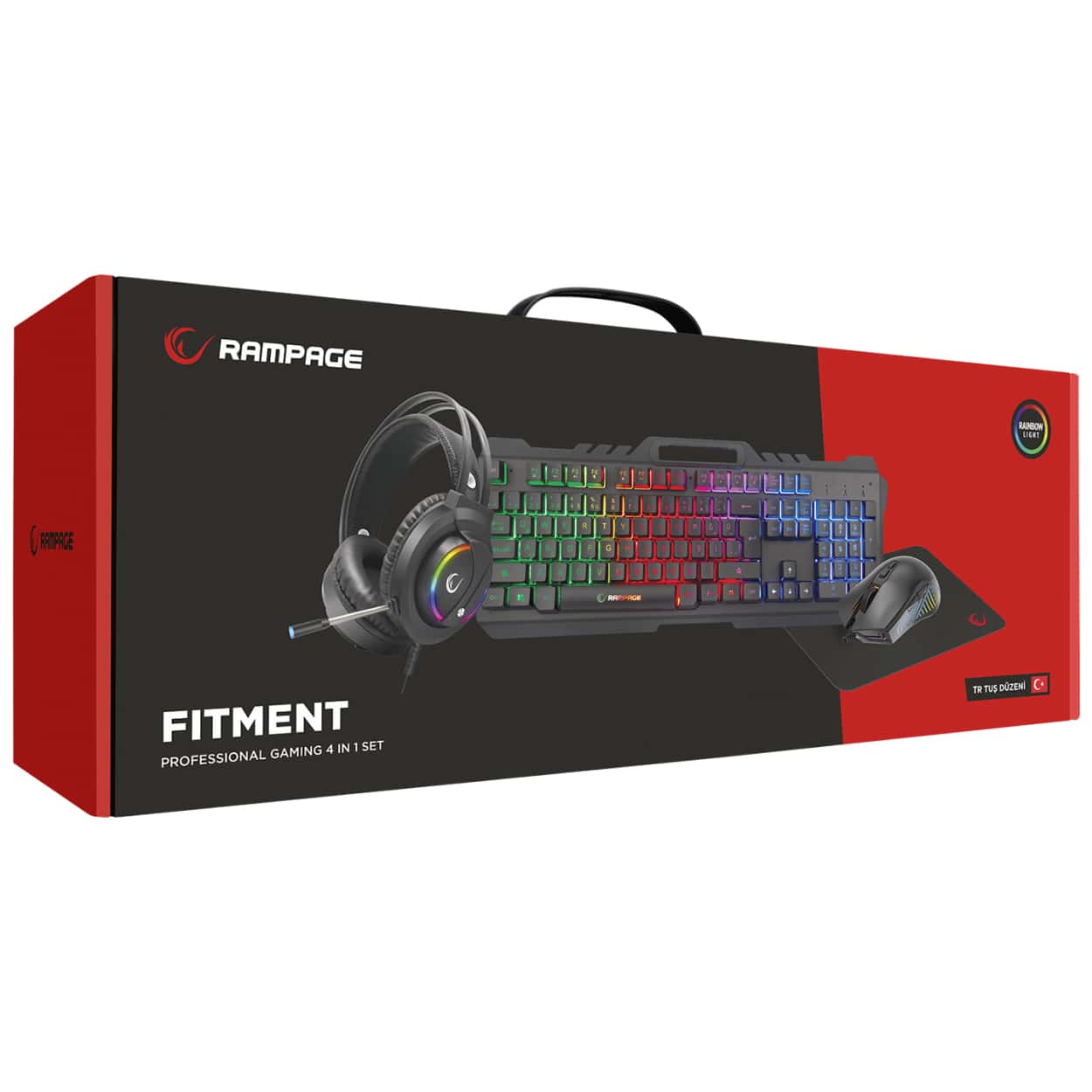RAMPAGE FITMENT KM-GX7 Aydınlatmalı Gaming Q Klavye + Kulaklık + Mouse + Pad - Görsel 5