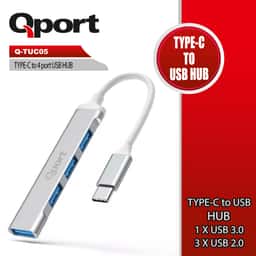 QPORT 4 PORT TYPE-C TO USB ÇOKLAYICI (Q-TUC05) - Küçük Görsel 1