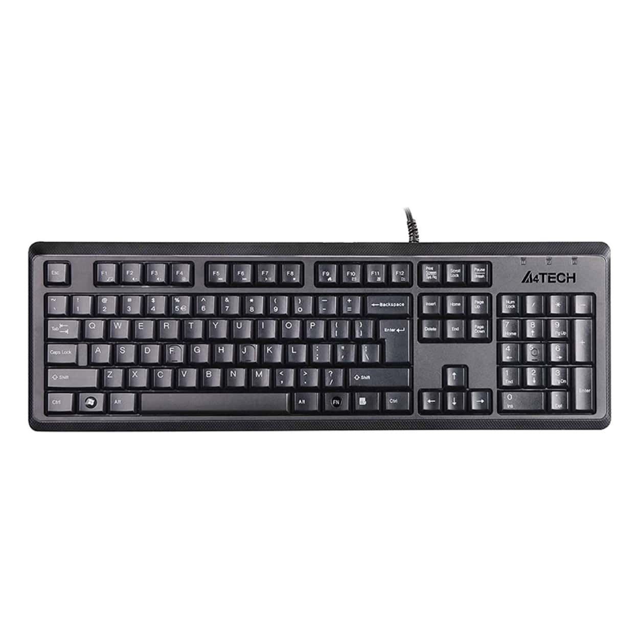 A4 TECH Fonksiyonel Kablolu Klavye USB, Q Klavye, Siyah (KR-92) - Görsel 1