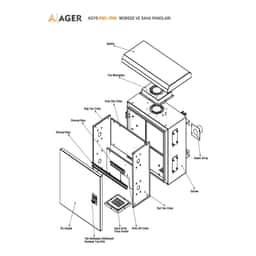 AGER MİNİMOBESE 445x225x500 ÇİFT CİDARLI OUTDOOR KABİNET+DİREK MONTAJ KİTİ+FAN - Küçük Görsel 2