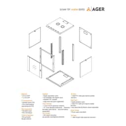 AGER Agena Base 12U W=600mm D=450mm 19'' Duvar Tipi Kabinet - Küçük Görsel 3
