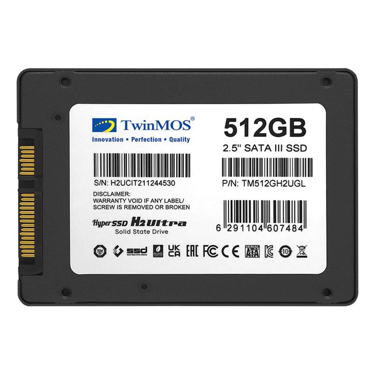 TwinMOS 512GB 2.5" SATA3 SSD 580Mb-550Mb/s TLC 3DNAND - Görsel 4