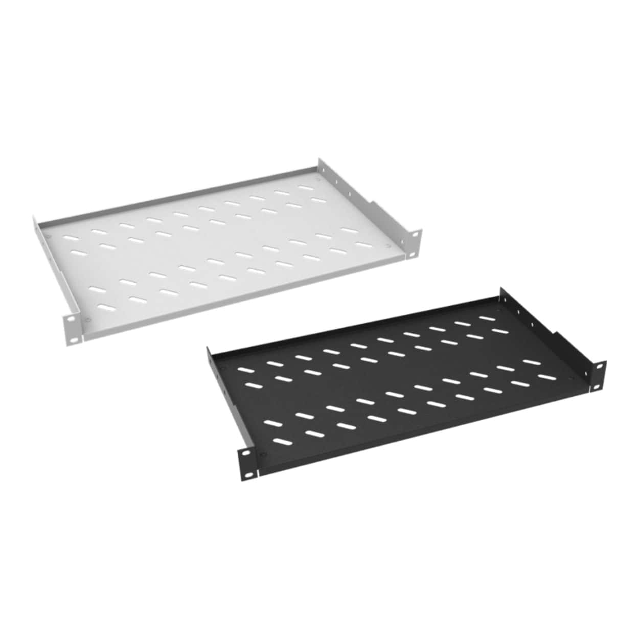 AGER 19'' 1U D=300mm Rack Mount 2 noktadan bağlantılı Sabit Raf,G - Görsel 1