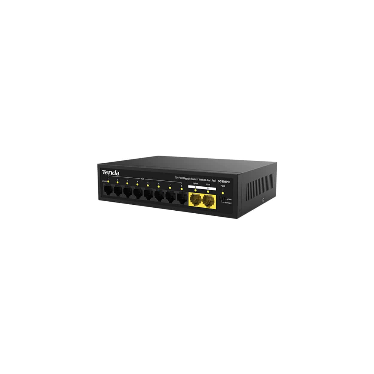TENDA S110GPC 8FE PoE Port (75W), 2GE Uplink Desktop Switch - Görsel 3