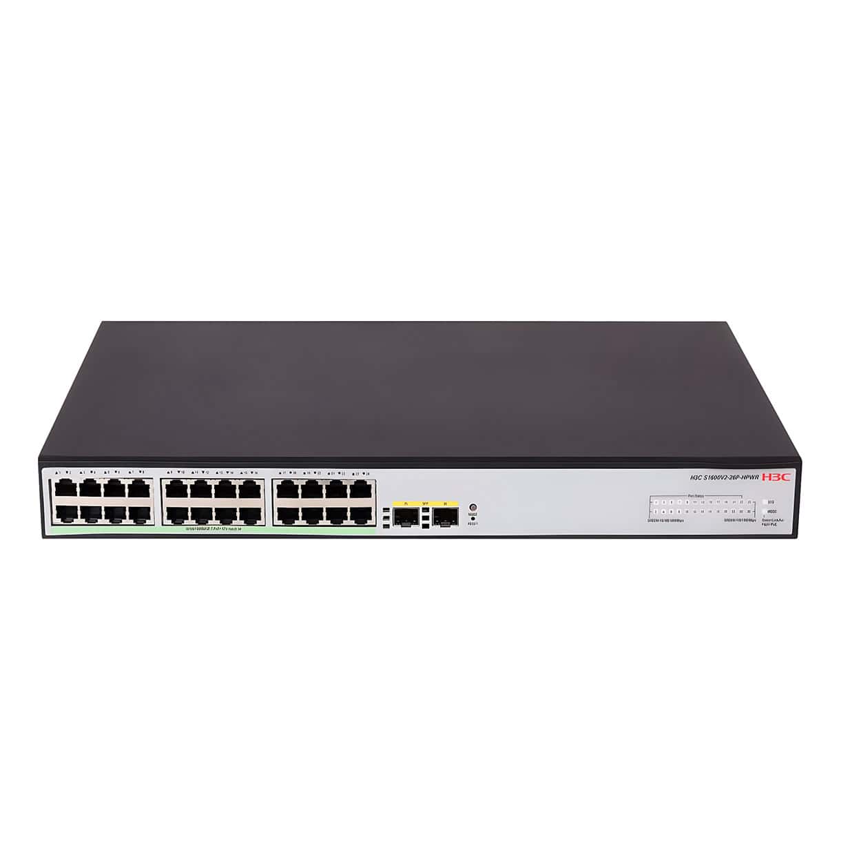 H3C Aolynk S1600V2-26P-HPWR-GL 24GE PoE+ (370W), 2x SFP L2 Yönetilebilir Switch - Görsel 1
