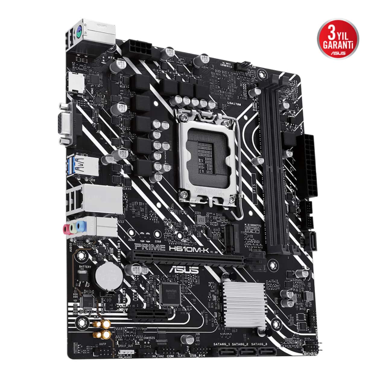 ASUS PRIME H610M-K Intel H610 LGA1700 DDR5 5600 DP HDMI M2 USB3.2 mATX ASUS 5X P - Görsel 4