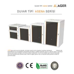 AGER Agena Base 12U W=600mm D=450mm 19'' Duvar Tipi Kabinet - Küçük Görsel 1
