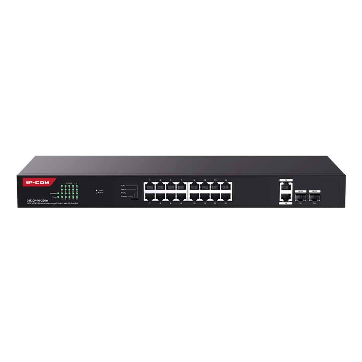 IP-COM G1120P-16-250W 16GE PoE Port (250W), 2GE Uplink, 2x SFP Switch - Görsel 1