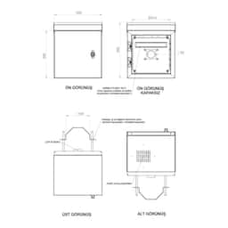 AGER MİNİMOBESE 300x250x300 ÇİFT CİDARLI OUTDOOR KABİNET+DİREK MONTAJ KİTİ+ FAN - Küçük Görsel 2