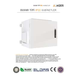 AGER Çift Cidar 09U W=600mm D=600mm 19'' IP55 Outdoor Duvar Tipi Kabinet - Küçük Görsel 1
