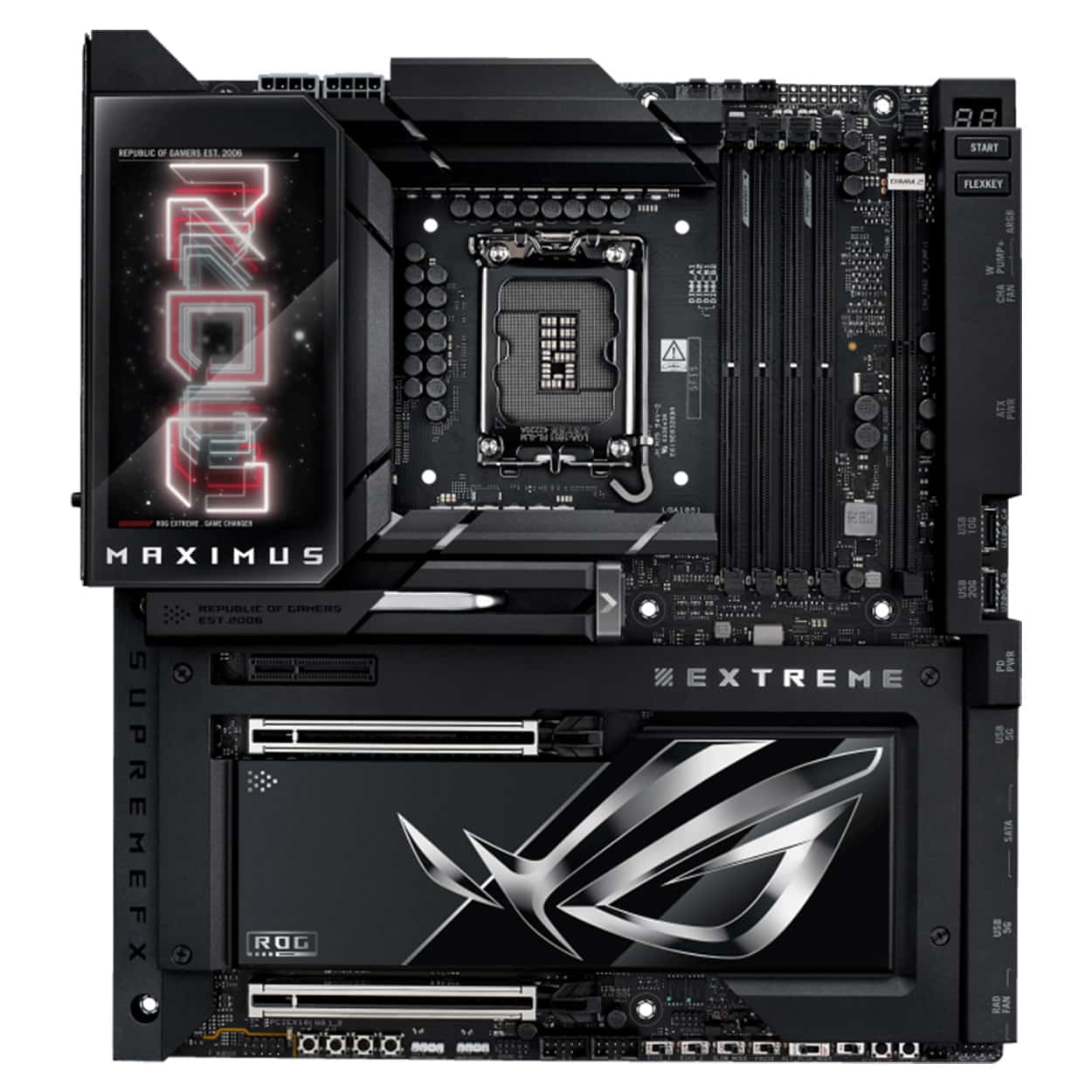 ASUS ROG MAXIMUS Z890 EXTREME LGA1851 DDR5 9200 2xThunderbolt 5  6xM2 WF7+BT ATX - Görsel 1