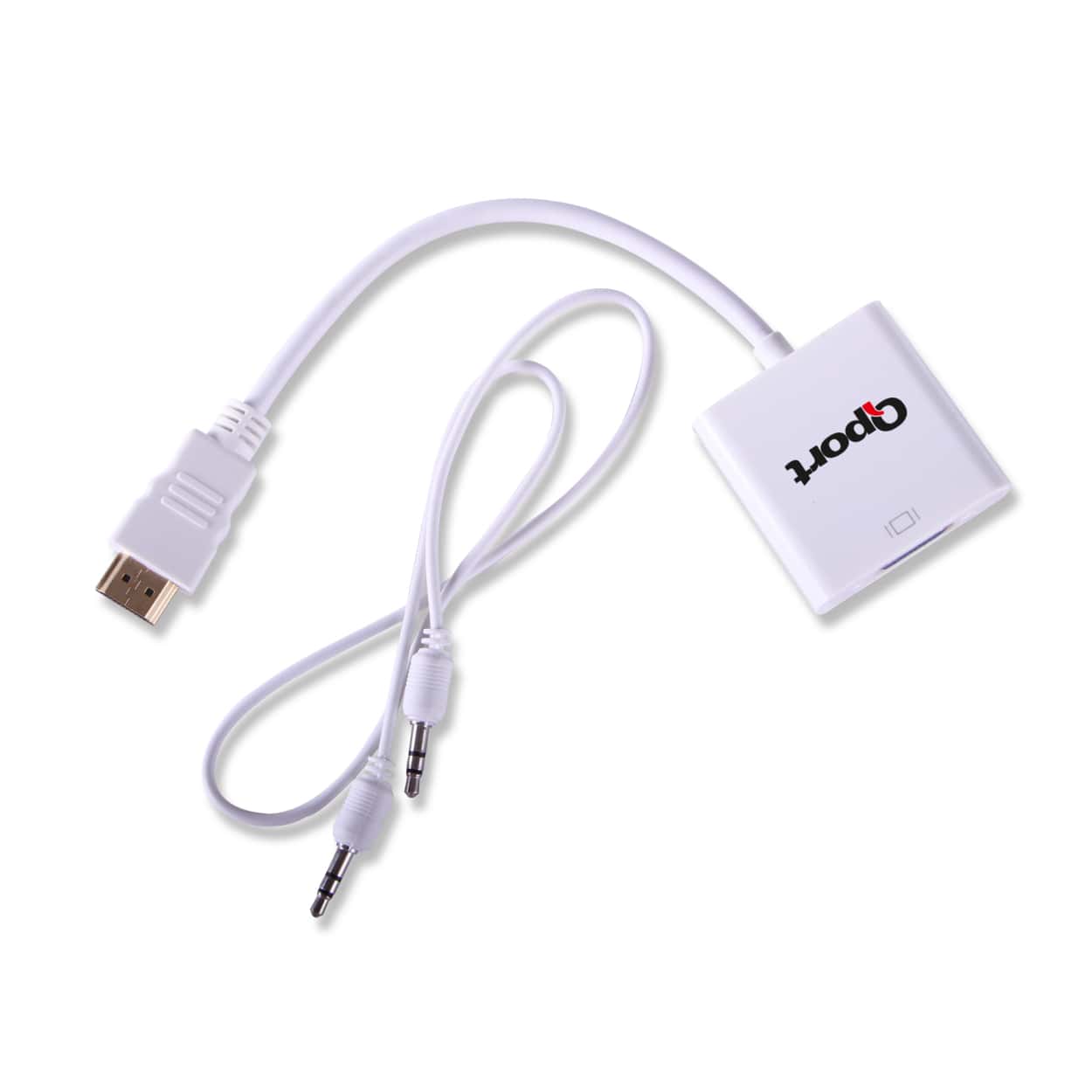 QPORT HDMI to VGA ÇEVİRİCİ SES GİRİŞİ VE KABLOSU + GÜÇ GİRİŞİ KABLOSU (Q-HD-VGJ) - Görsel 2