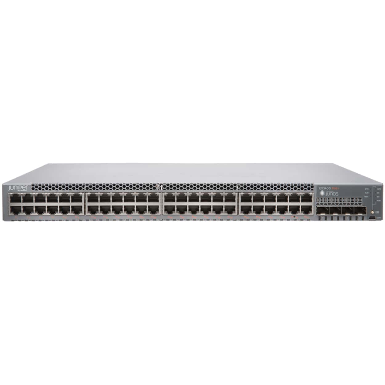Juniper EX3400 48-port 10/100/1000BaseT PoE+, 4 x 1/10G SFP/SFP+, 2 x 40G QSFP+, - Görsel 1