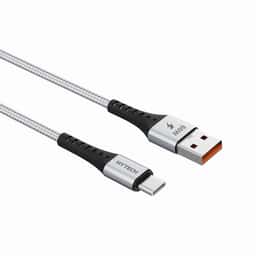 HYTECH HY-X431 1M 3A Type-C Örgülü Silver Gri Data + Şarj Kablosu - Küçük Görsel 1