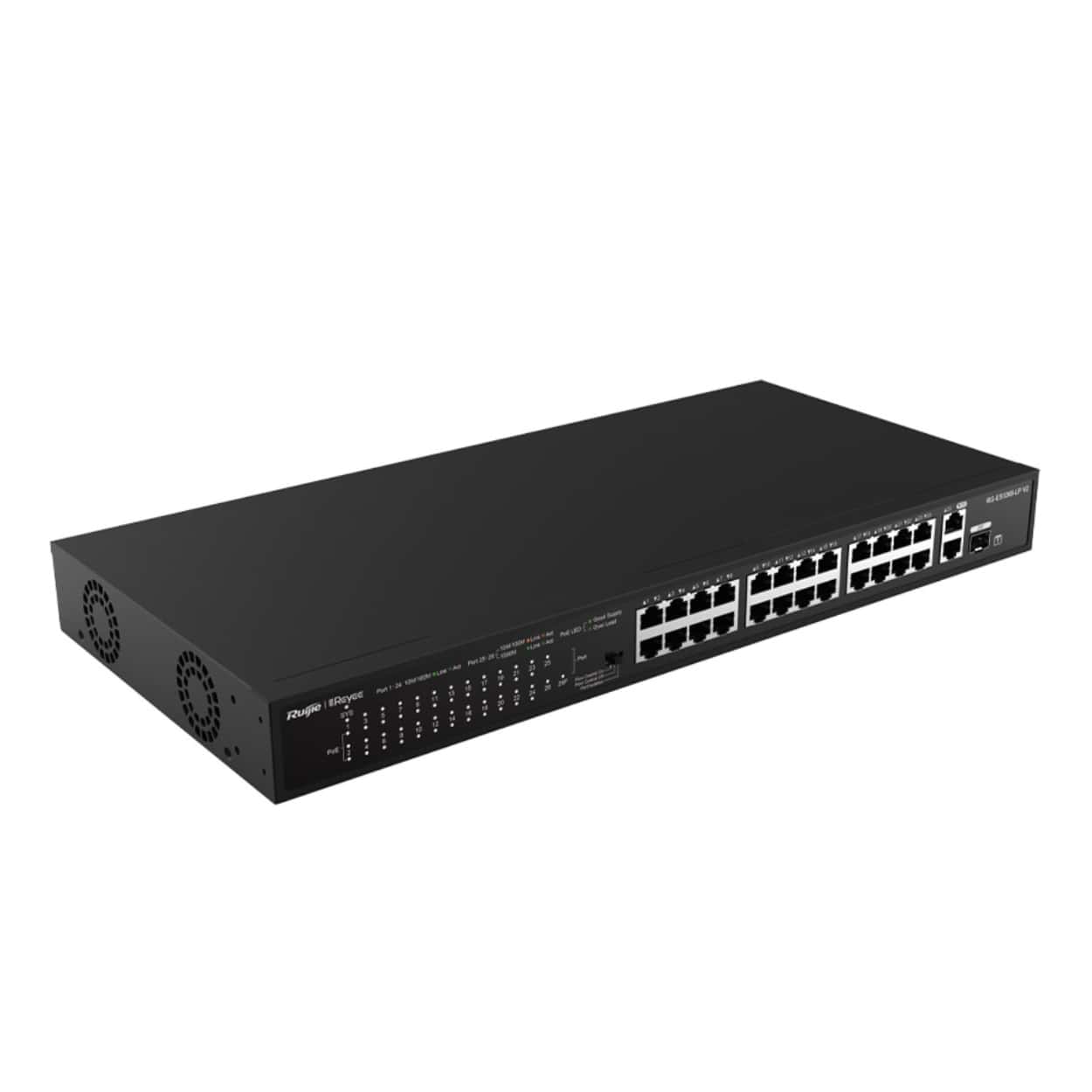 RUIJIE REYEE RG-ES126S-P V2 24FE 370W Poe, 2GE Uplink, 1GE SFP Combo   Switch - Görsel 1