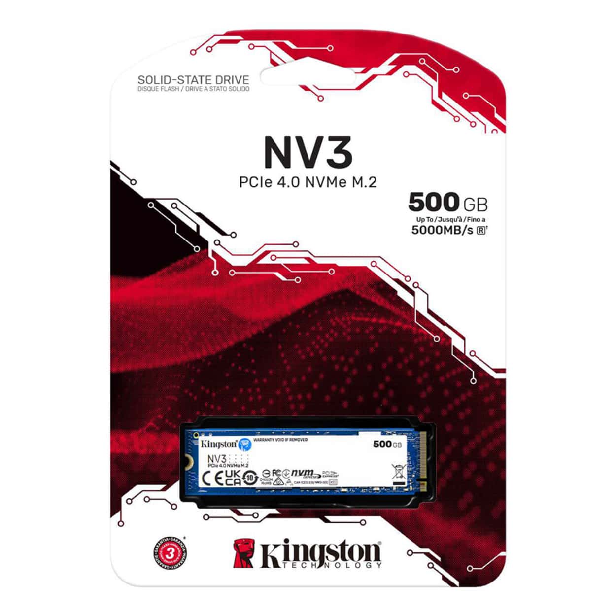 KINGSTON SNV3S 500GB NV3 NVMe 5000/3000MB/s SNV3S/500G (M.2 2280) - Görsel 3