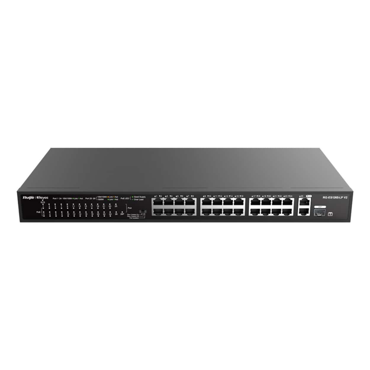 RUIJIE REYEE RG-ES126S-LP V2 24FE Port 180W Poe, 2x Combo Uplink - Görsel 2